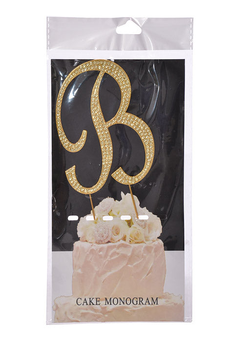 4.75" Rhinestone Monogram Letter "B" Gold