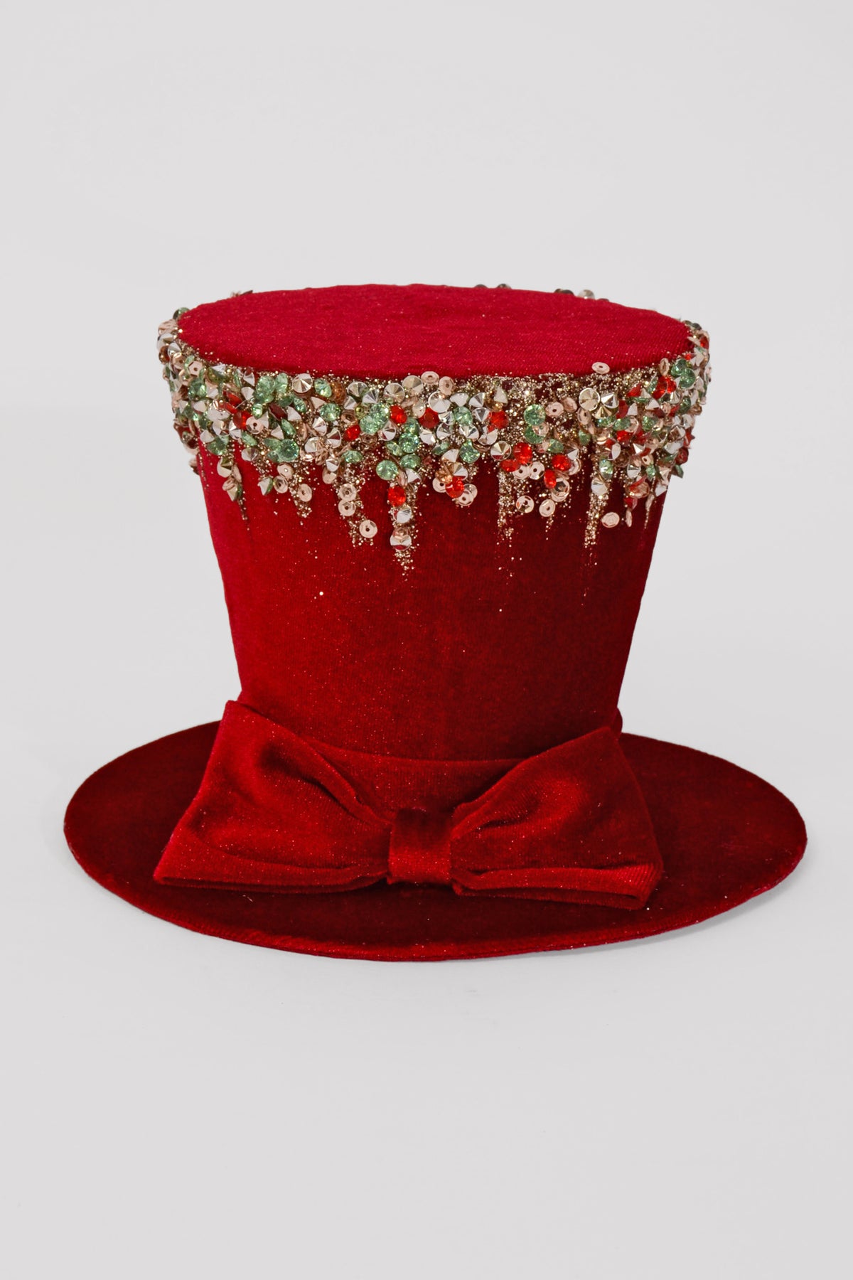 5.5" Velvet Hat Red