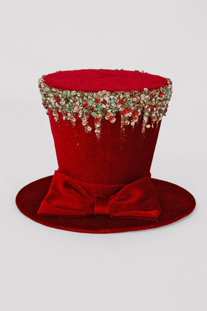 5.5" Velvet Hat Red