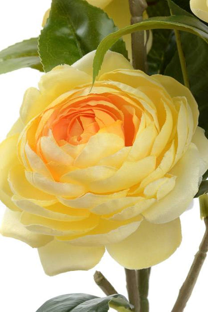 29.5" Silk Camellia Spray Yellow