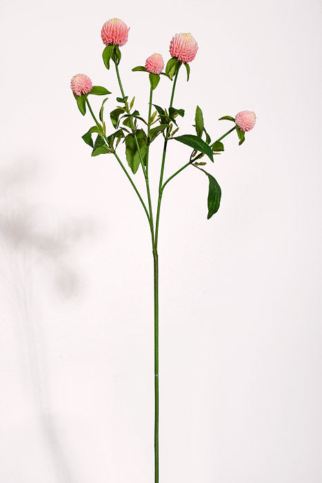 25.5" Artificial Globe Thistle Spray Pink