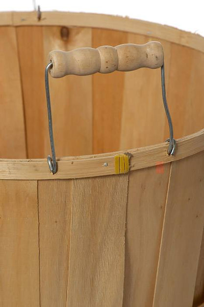 11" X 11"  Rnd Spwd Bushel W/wire Hdl Beige