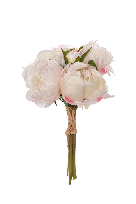 14&quot; Silk Peony Bouquet Cream/cerise