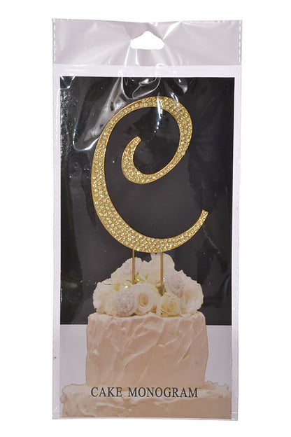 4.75" Rhinestone Monogram Letter "C" Gold