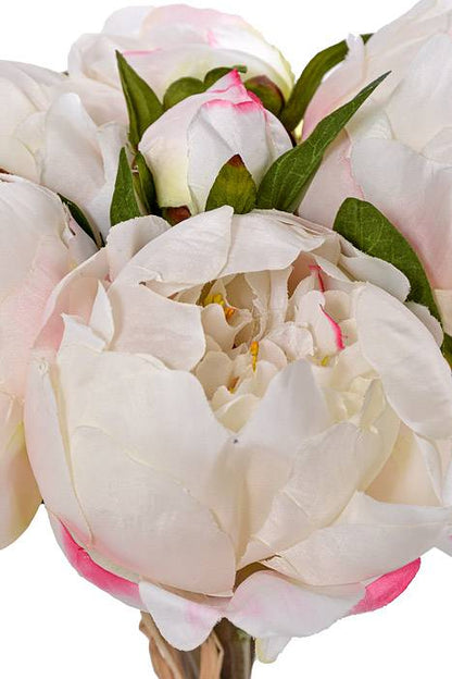 14&quot; Silk Peony Bouquet Cream/cerise