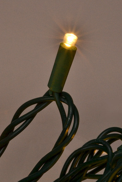 25.5Ft Ultra 50 Light 5Mm Led With Green Wire Light Set Warm White