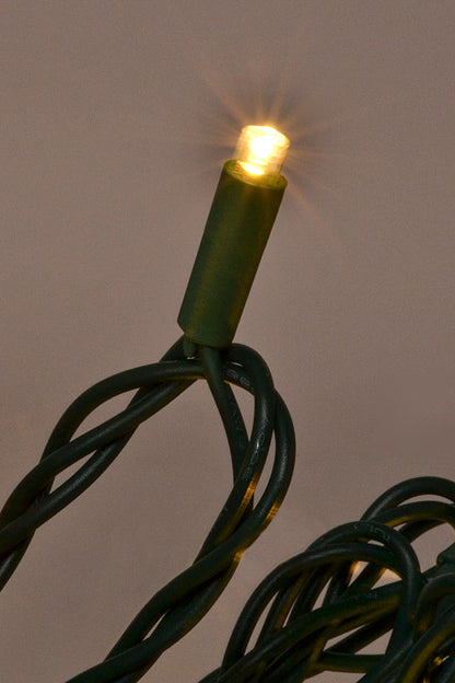 25.5Ft Ultra 50 Light 5Mm Led With Green Wire Light Set Warm White