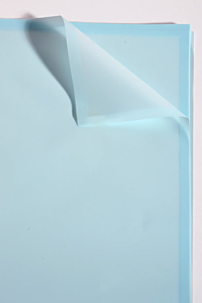 22.5&quot; Flower Wrapping Paper W/Edge Light Blue Pkg/20