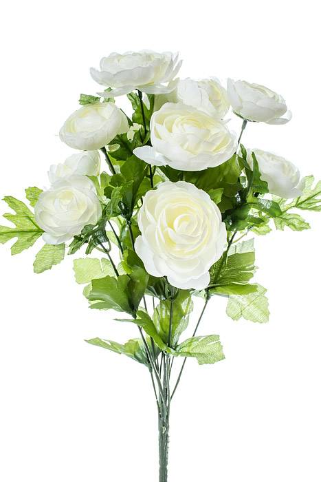 17.5&quot; Silk Ranunculus Bush Cream