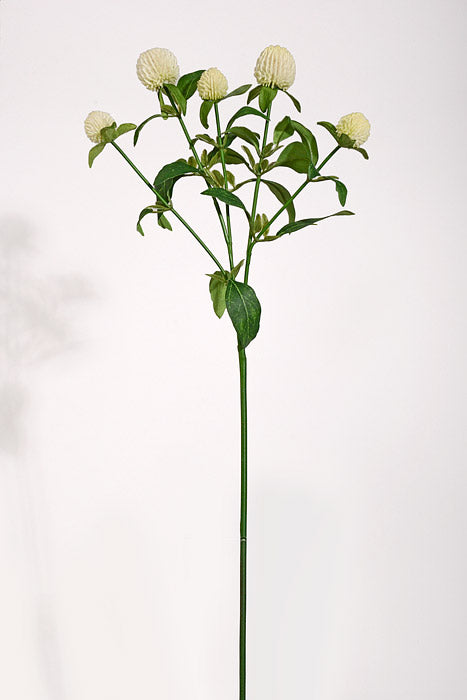 25.5" Artificial Globe Thistle Spray Cream