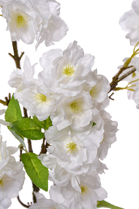 49" Silk Cherry Blossom Spray White