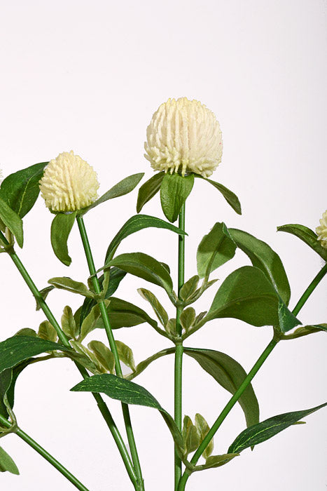 25.5" Artificial Globe Thistle Spray Cream