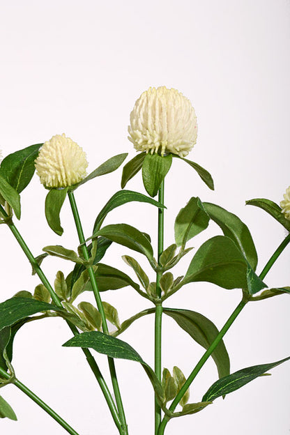 25.5" Artificial Globe Thistle Spray Cream