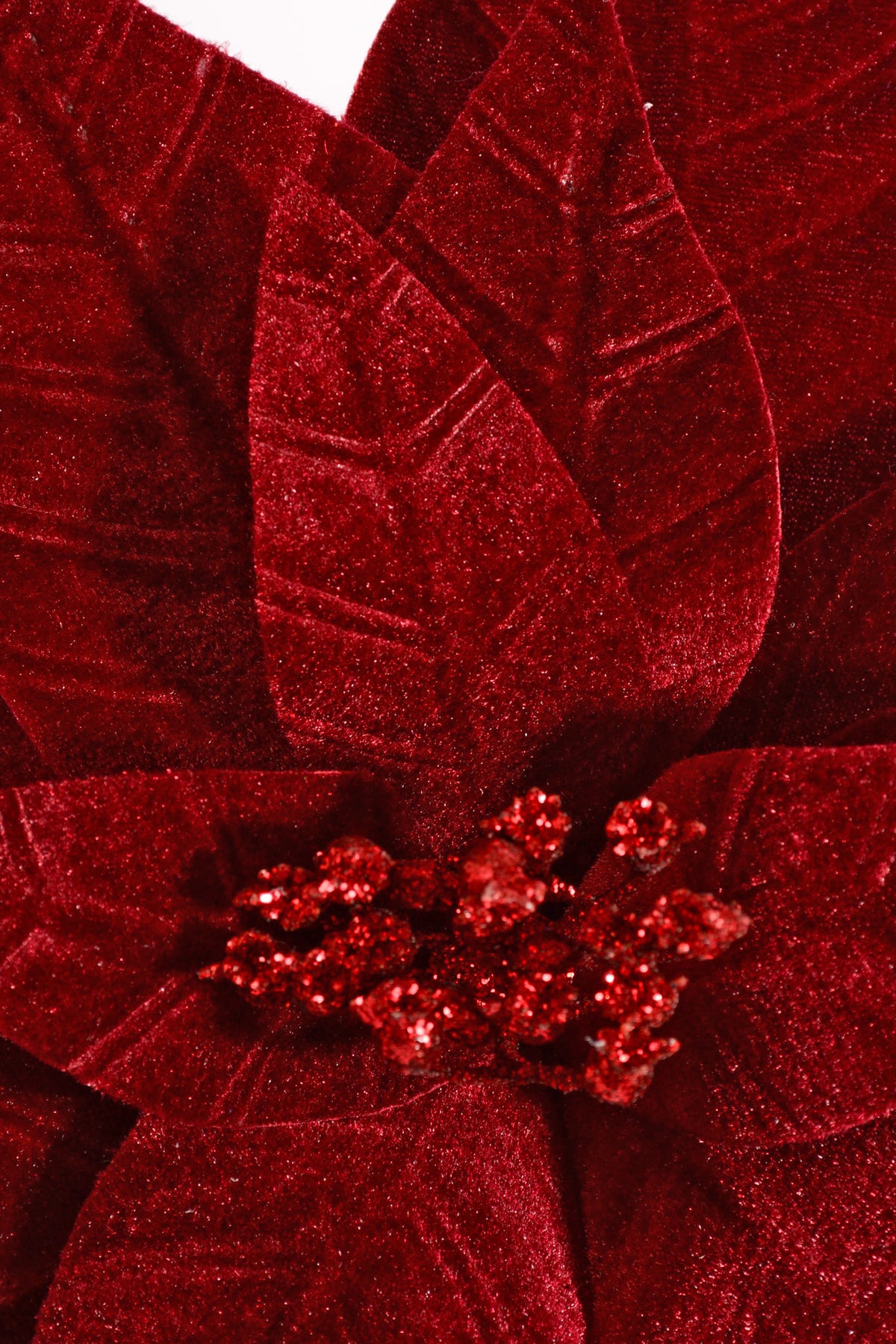 26" Velvet Poinsettia Stem Burgundy