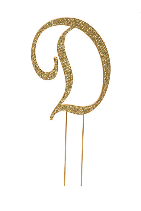 4.75" Rhinestone Monogram Letter "D" Gold