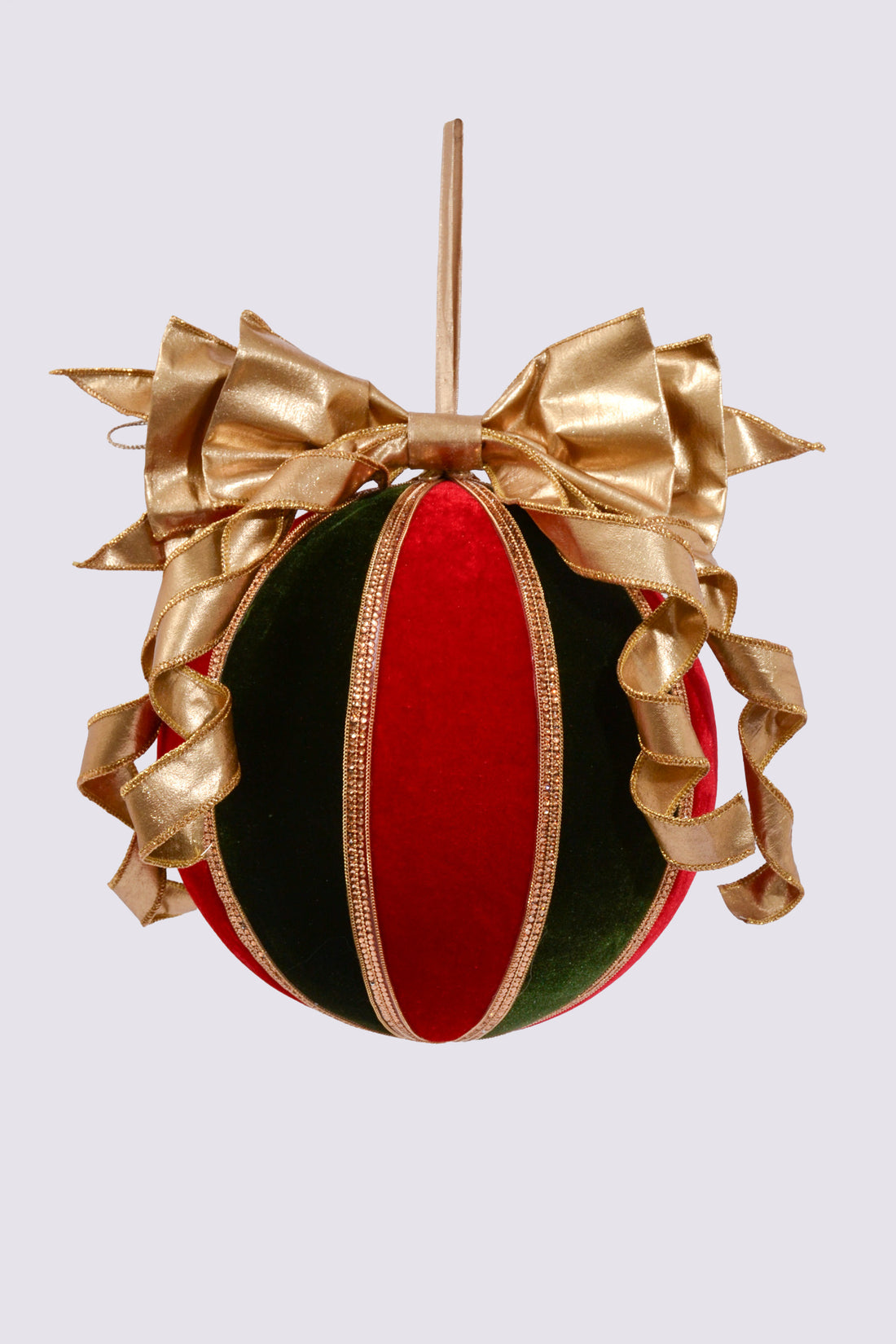 10" Velvet Bow Ball Ornament Red/Green