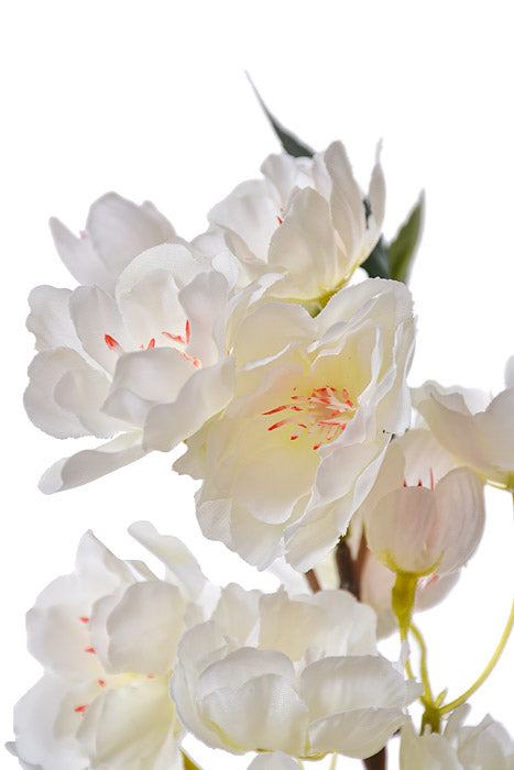35.5" Silk Cherry Blossom Spray White