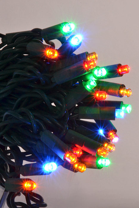 50Ft 100 Light 5Mm Led With Green Wire Light Set Multicolored