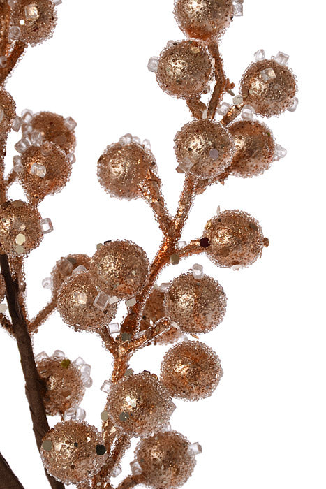 27" Beaded Iced Berry Spray Champagne