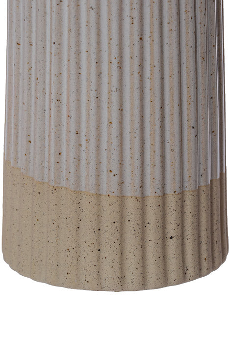 1.5" X 7.25" Striped Vase Beige