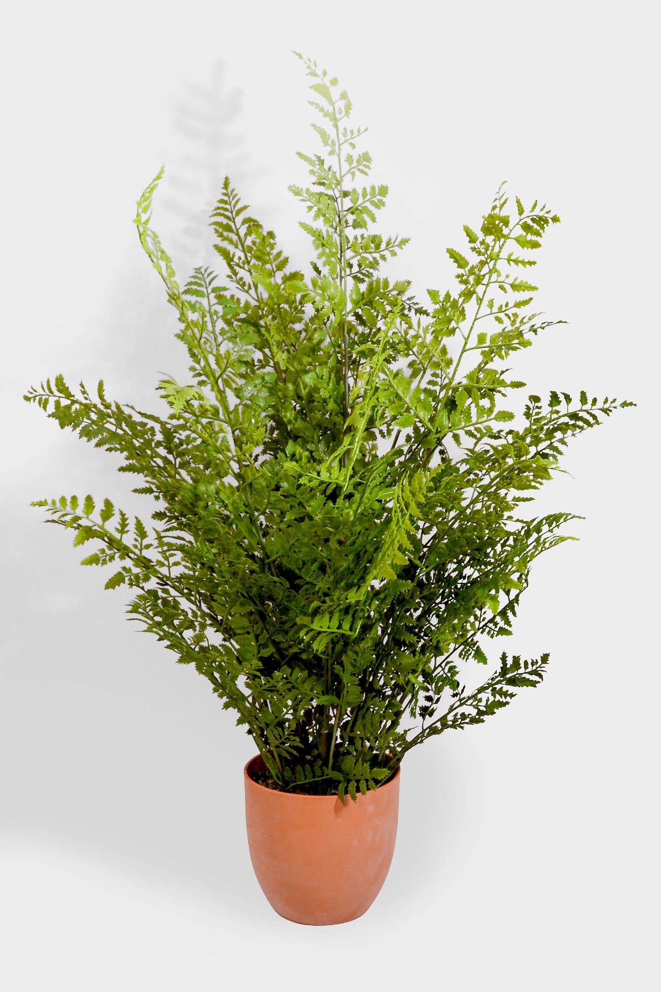 30" Real Touch Plastic Fern Pot Green