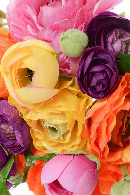 9&quot; Ranunculus Bouquet Purple/orange