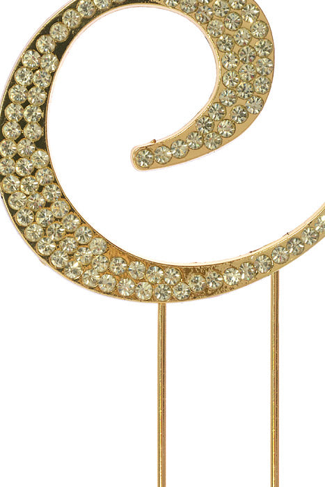 4.75" Rhinestone Monogram Letter "F" Gold