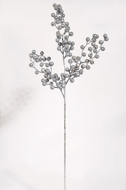 27.5" Glitter Berry Spray Grey