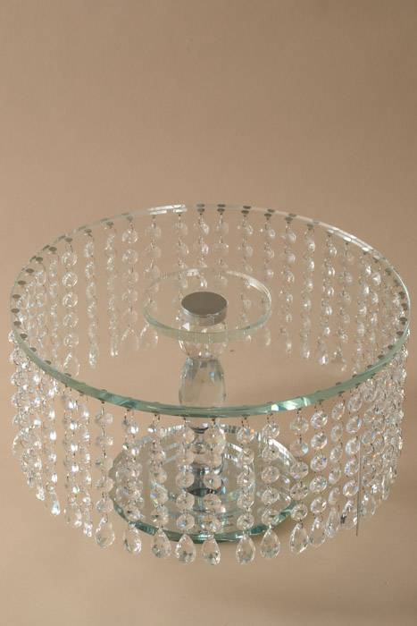 13" X 7.5" Round Crystal Bead Cake Stand
