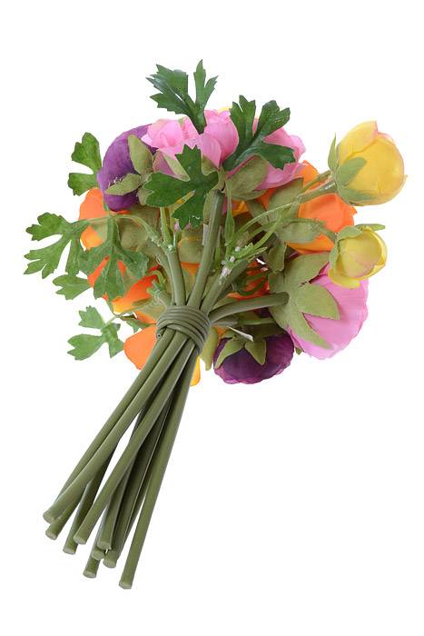 9&quot; Ranunculus Bouquet Purple/orange