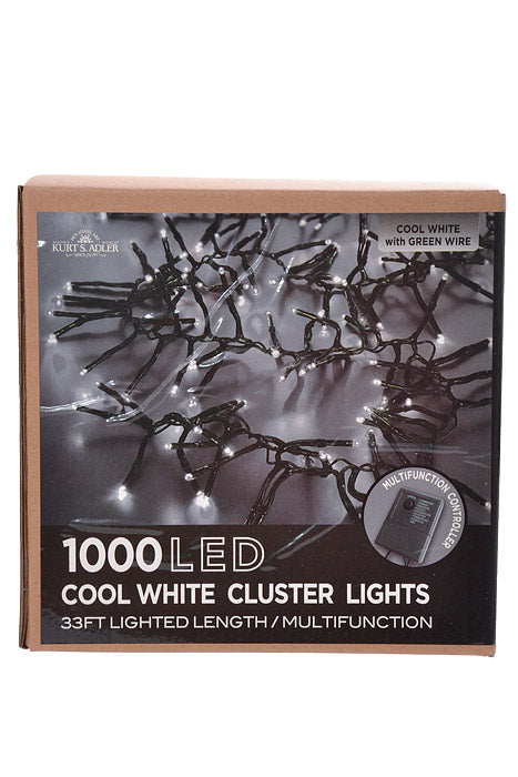 33Ft 1000 Light Led Cluster Garland Cool White