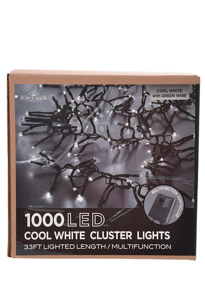 33Ft 1000 Light Led Cluster Garland Cool White
