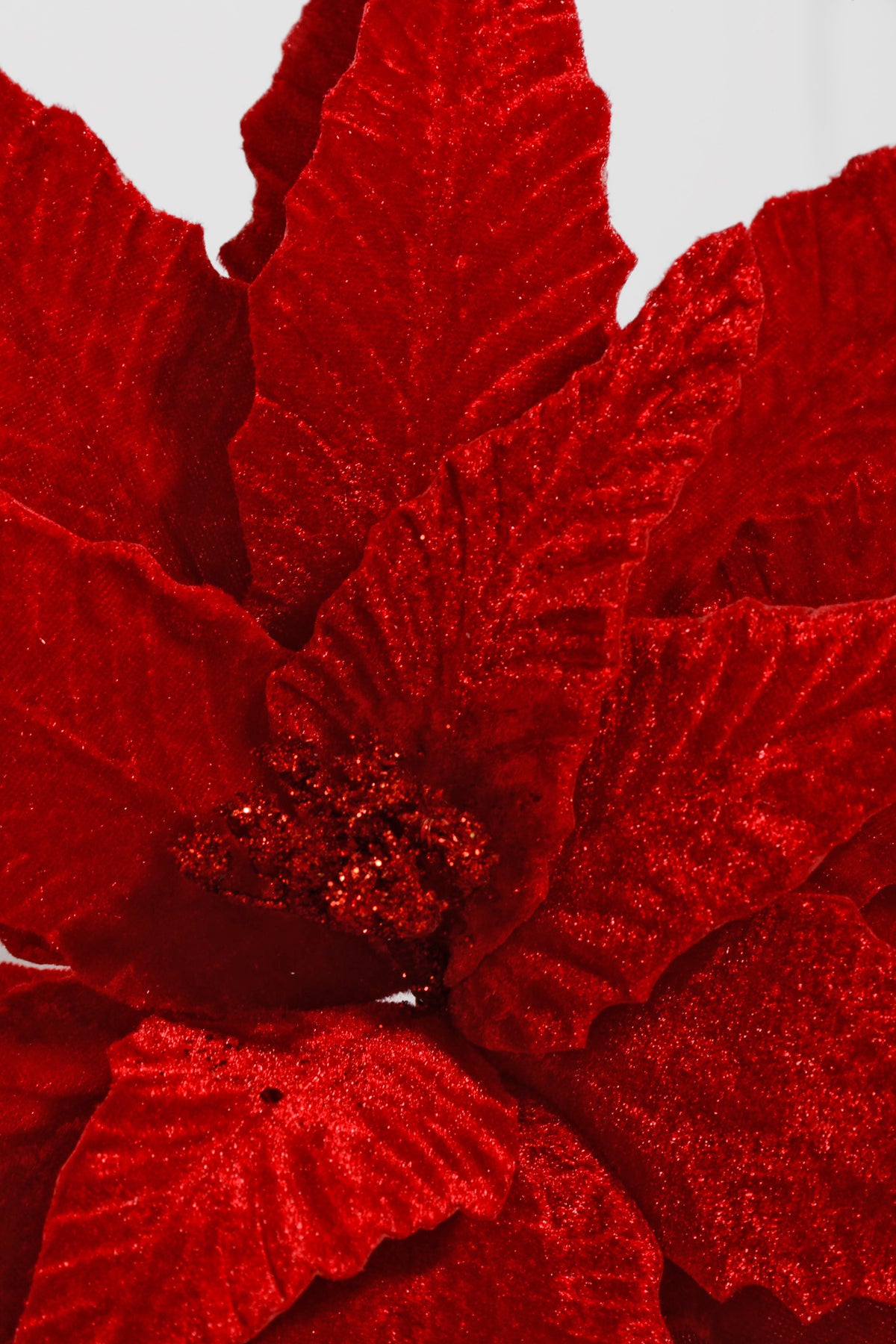 23.5" Velvet Poinsettia Stem Red