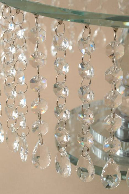 13" X 7.5" Round Crystal Bead Cake Stand