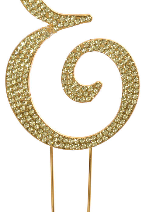 4.75" Rhinestone Monogram Letter "E" Gold