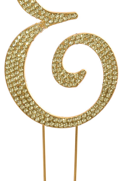4.75" Rhinestone Monogram Letter "E" Gold