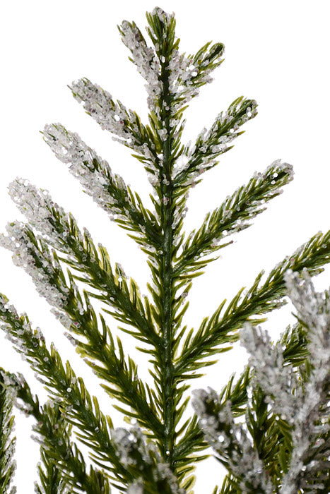 33" Snow Pine Tree With Planter Green