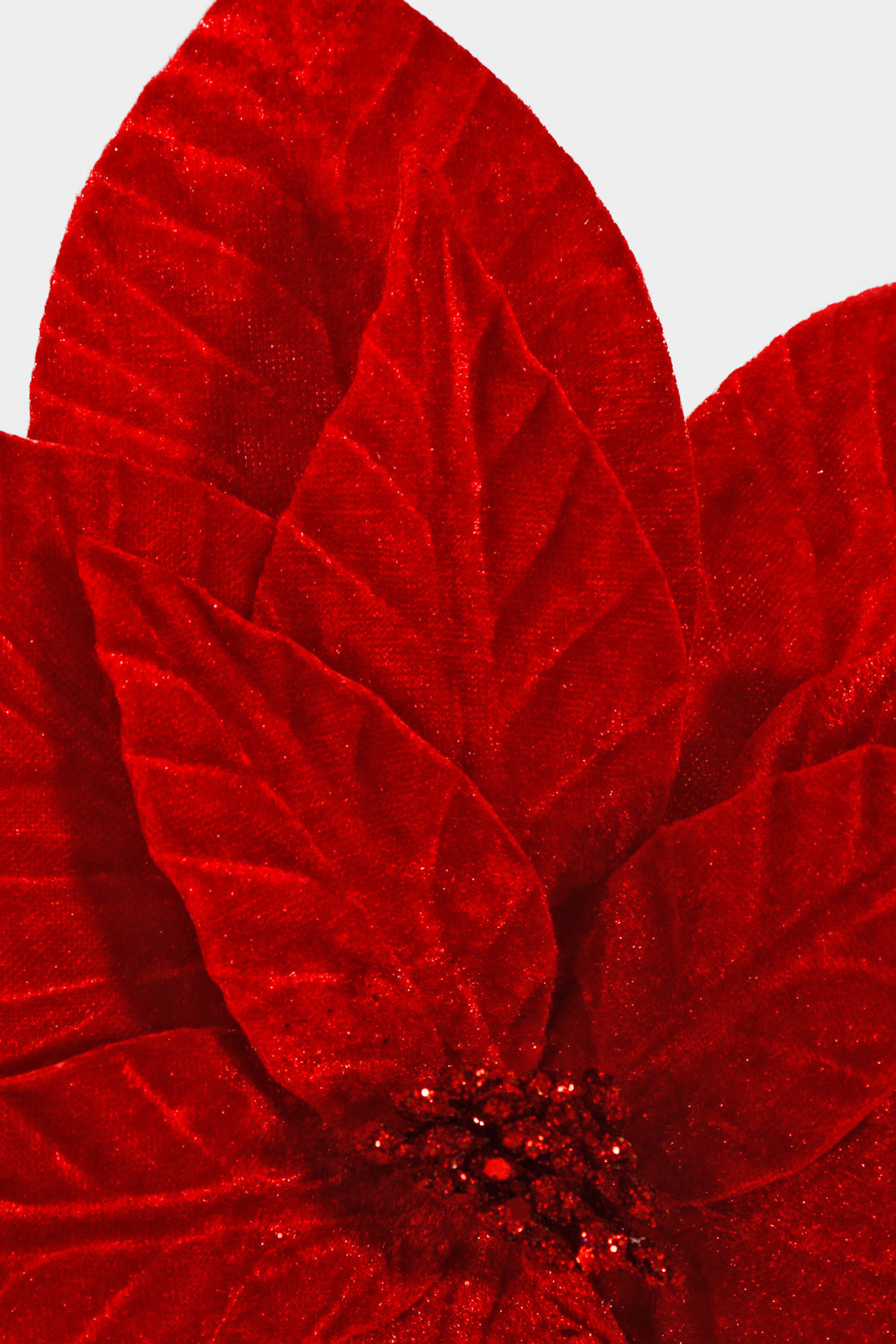 22" Velvet Poinsettia Stem Red