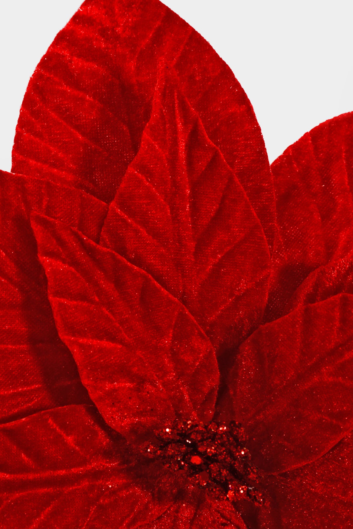 22" Velvet Poinsettia Stem Red