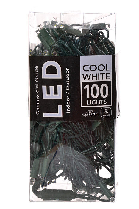 50Ft Ultra 100 Light 5Mm Led With Green Wire Light Set Cool White