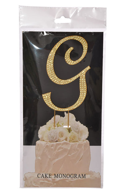 4.75" Rhinestone Monogram Letter "G" Gold