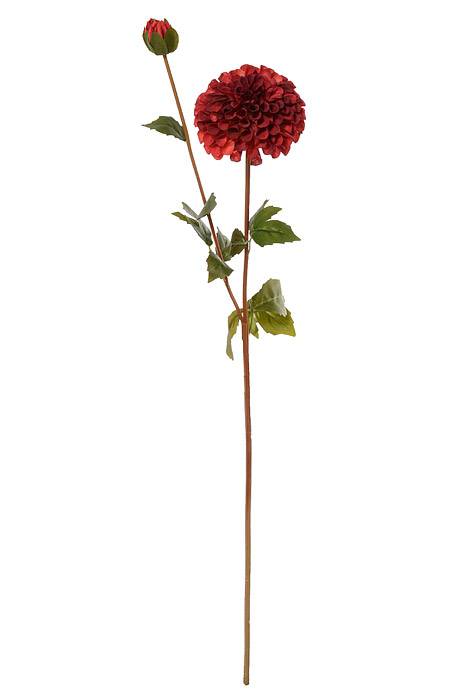 31.5&quot; Silk Dahlia Spray With Bud Burgundy