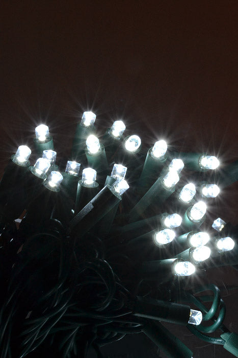 50Ft Ultra 100 Light 5Mm Led With Green Wire Light Set Cool White
