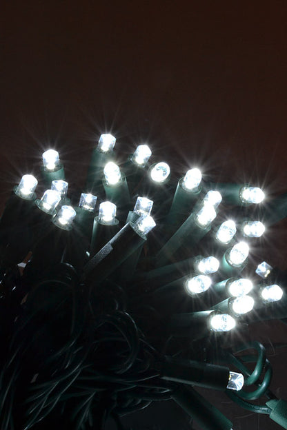 50Ft Ultra 100 Light 5Mm Led With Green Wire Light Set Cool White
