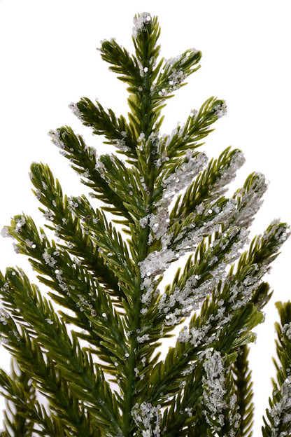 25" Snow Pine Tree With Tin Planter Green