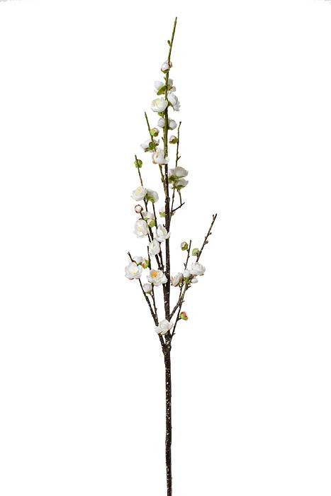 47" Silk Plum Blossom Spray White