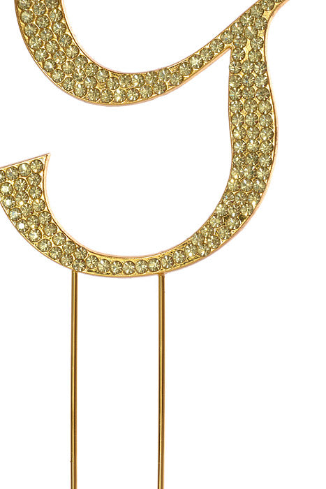 4.75" Rhinestone Monogram Letter "G" Gold