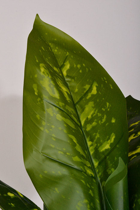 32" Artificial Dieffenbachia Plant In Black Pot Green