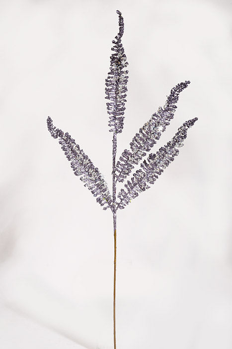 33.5" Glitter Fern Spray Grey