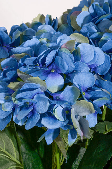 20" Silk Hydrangea Bush Dark Blue